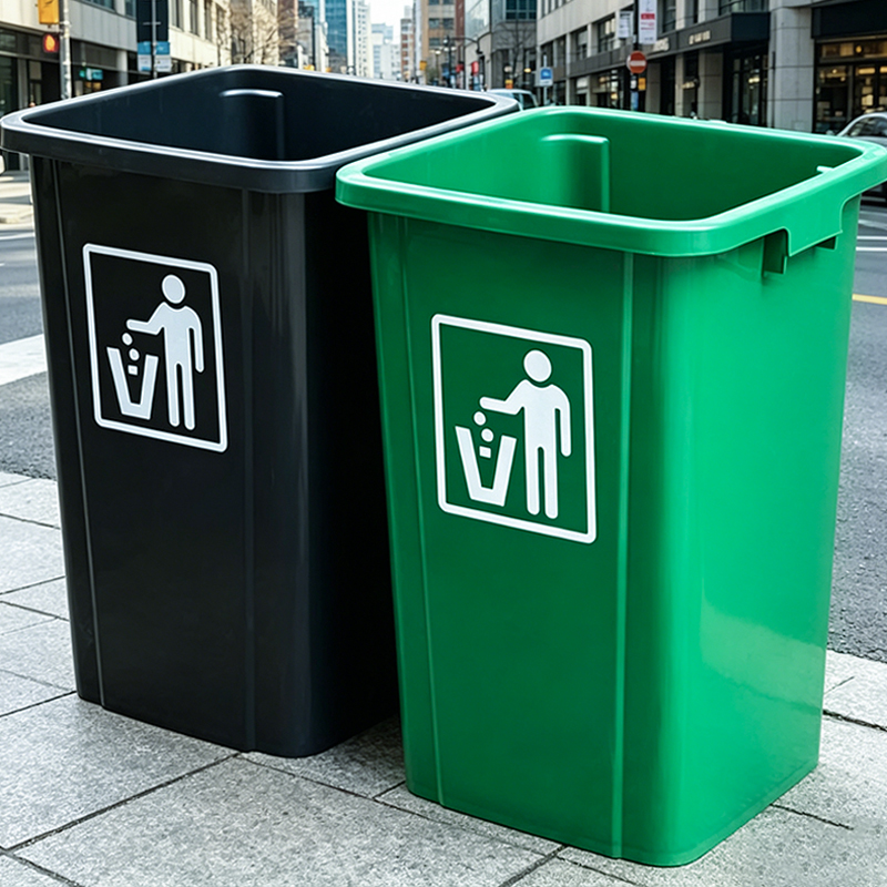 Commercial Kitchen Bin - Büyük Kapasiteli, Kapaksız, Dayanıklı Plastik, Kare