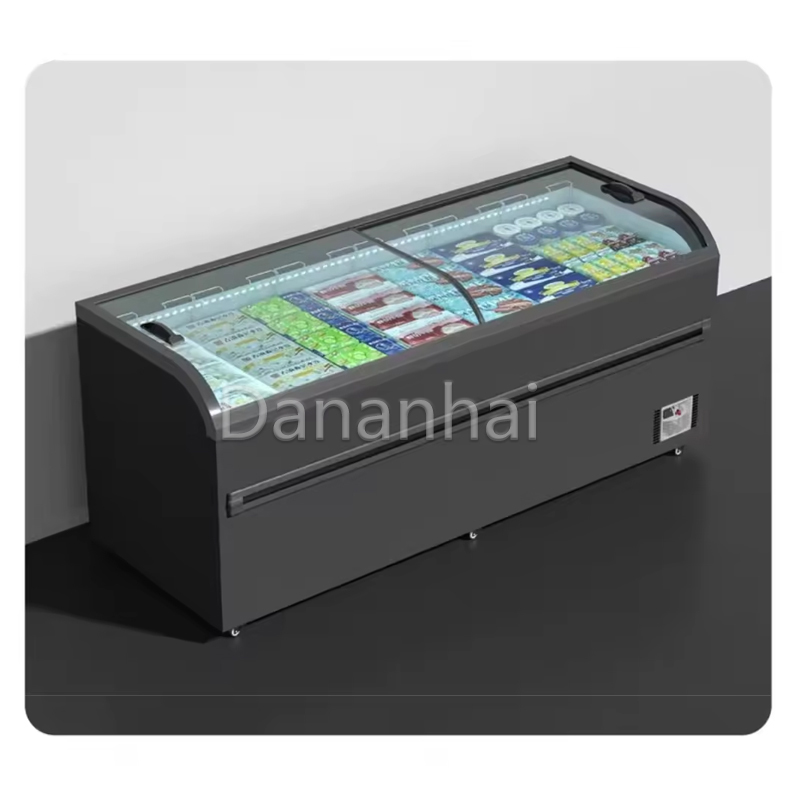 Commercial Chest Freezer - Island Marka, Ticari Amaçlı, Kavisli Camlı,