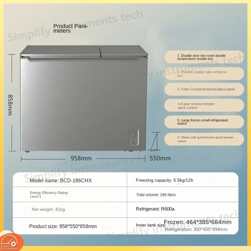 Büyük Kapasiteli Çift Kapılı E - Commercial Chest Freezer incelemesi ve fiyatı
